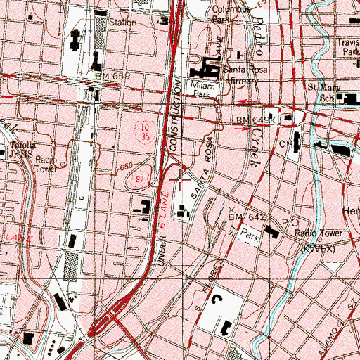 Topographic Map of Girls and Boys Town Shelter of San Antonio, TX
