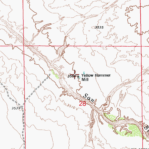 Topographic Map of Yellow Hammer Mill, AZ