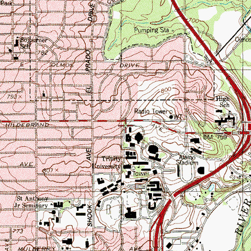 Topographic Map of Halsell Building, TX