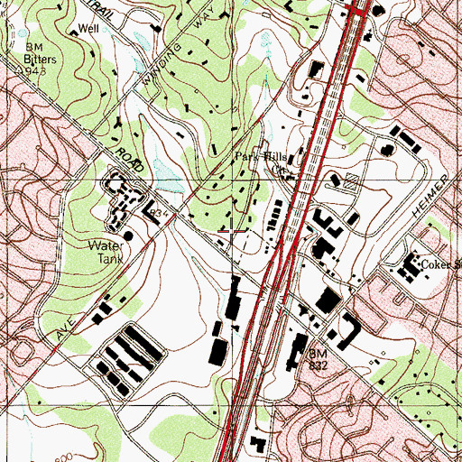 Topographic Map of Hill Country Village City Hall, TX