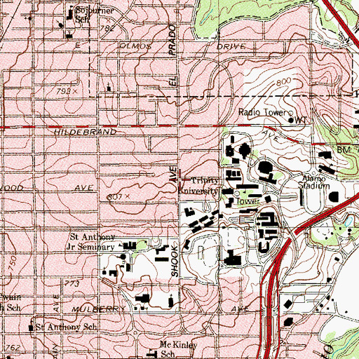 Topographic Map of Holt Conference Center, TX