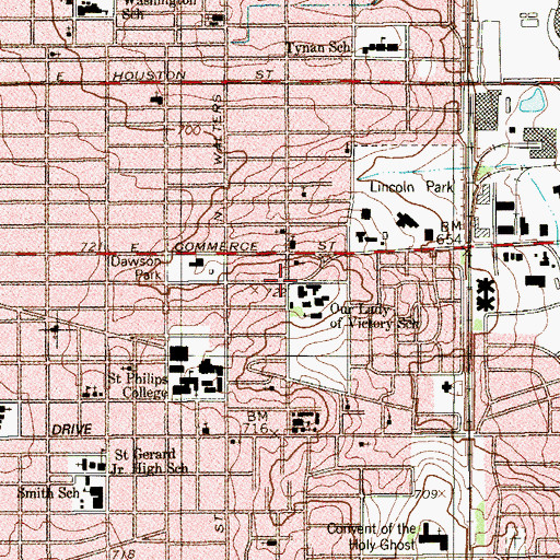 Topographic Map of Ida 9 Learning Center, TX