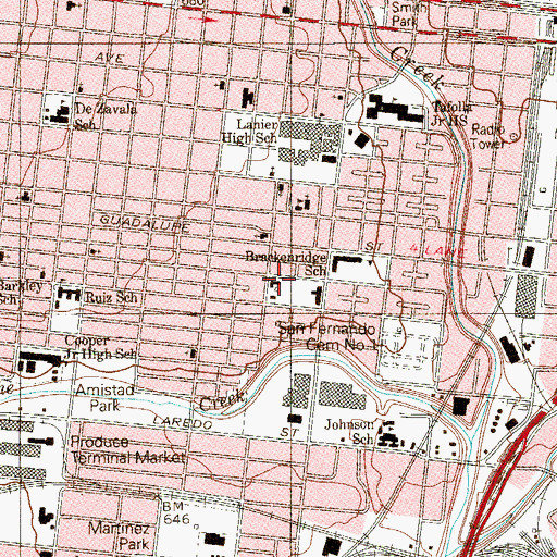 Topographic Map of Inman Christian Center, TX