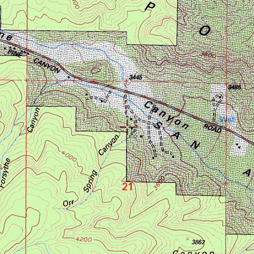 Topographic Map of Orr Spring Canyon, CA