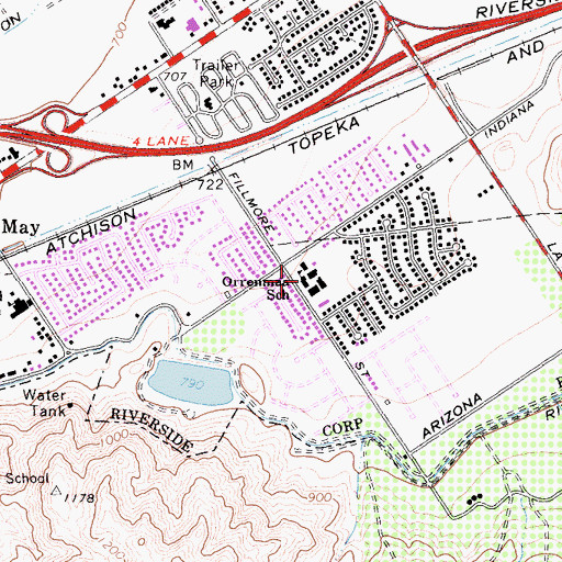 Topographic Map of Orrenmaa Elementary School, CA