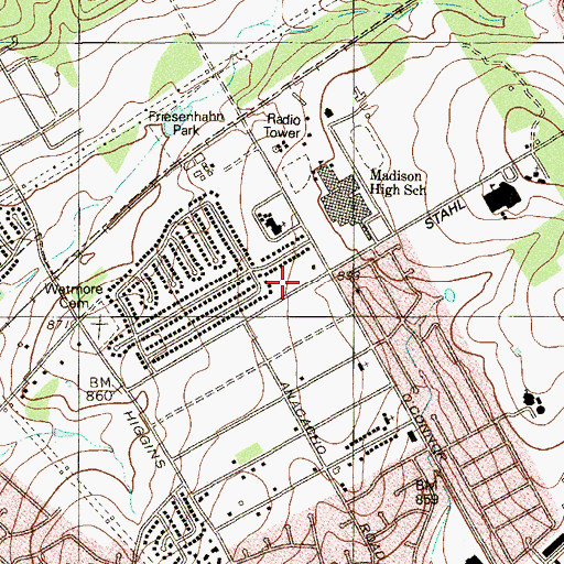 Topographic Map of Ninas Daycare and Learning Center, TX