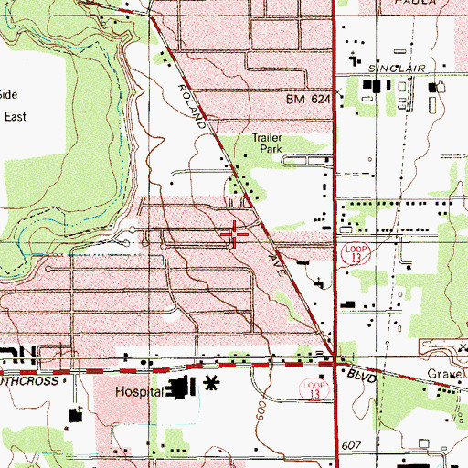 Topographic Map of Pecan Valley Learning Center, TX