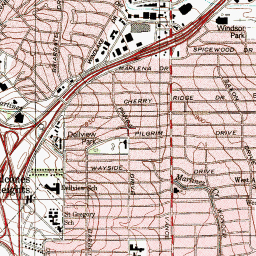 Topographic Map of Pilgrim School and Daycare, TX