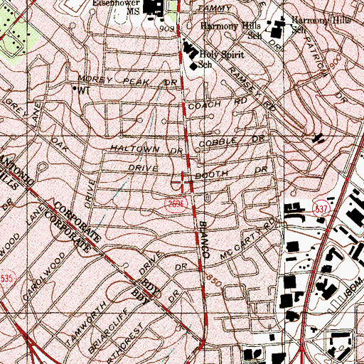 Topographic Map of San Antonio Genealogical and Historical Society, TX