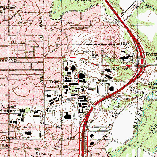 Topographic Map of Smith Music Center, TX
