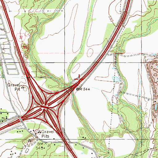 Topographic Map of Interchange 41, TX
