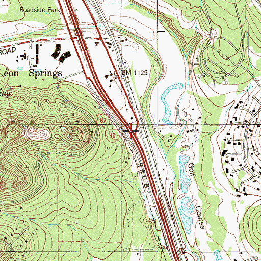 Topographic Map of Interchange 554, TX