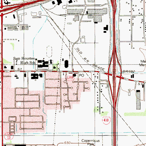 Topographic Map of J Frank Dobie Post Office, TX