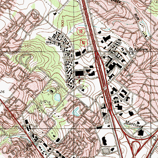 Topographic Map of American International University, TX