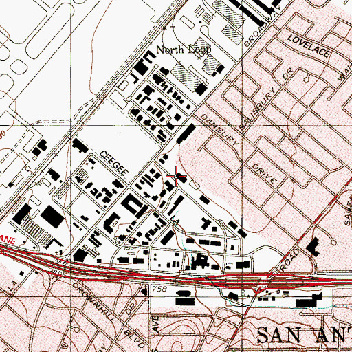 Topographic Map of Bernard Harris Middle School, TX