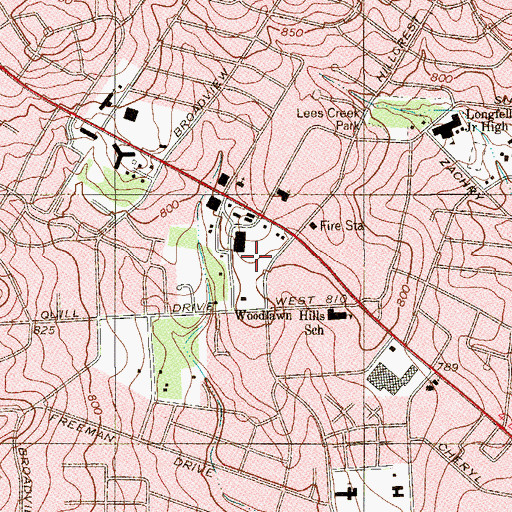 Topographic Map of Bexar County Academy, TX