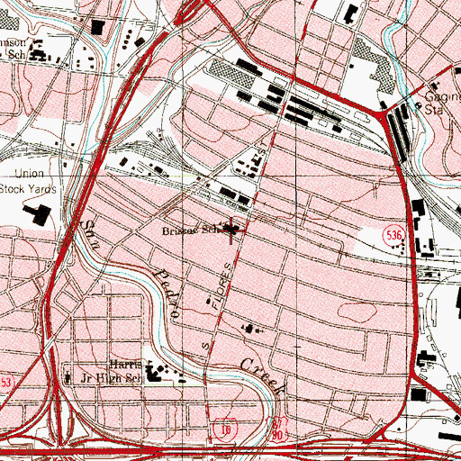 Topographic Map of Briscoe Academy, TX