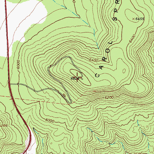 Topographic Map of Carol Spring Mountain, AZ