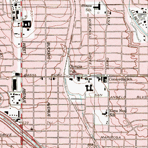 Topographic Map of Doctor Paul S Saenz Junior High School, TX