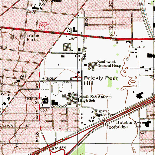Topographic Map of Hernandez Learning Center, TX