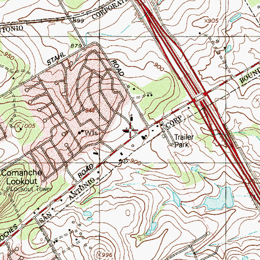 Topographic Map of Holy Trinity Presbyterian Day School, TX