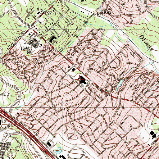 Topographic Map of Howsman Elementary School, TX