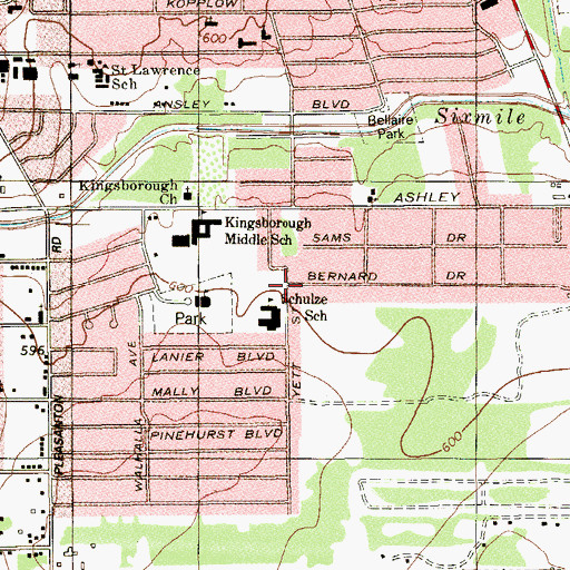 Topographic Map of Jewel C Wietzel Center, TX