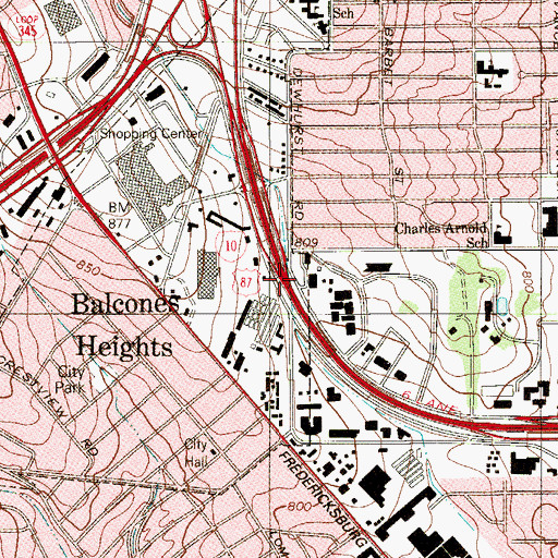 Topographic Map of Interchange 565C, TX