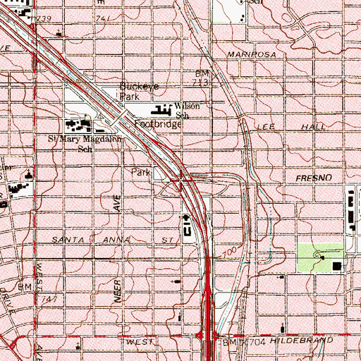 Topographic Map of Interchange 566B, TX