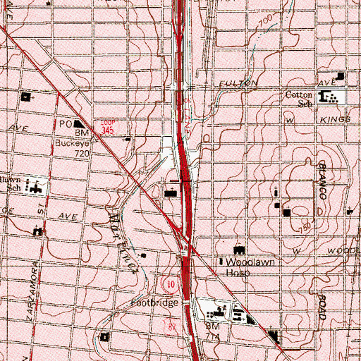 Topographic Map of Interchange 567, TX