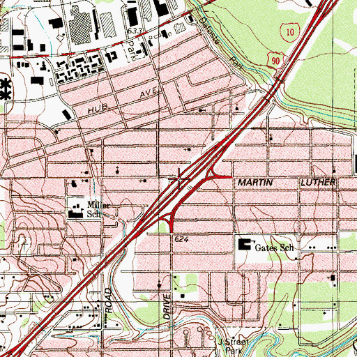 Topographic Map of Interchange 578, TX