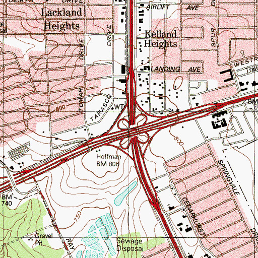 Topographic Map of Interchange 6, TX