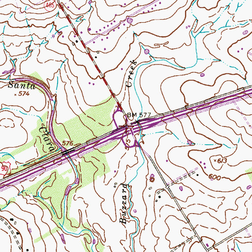 Topographic Map of Interchange 601, TX