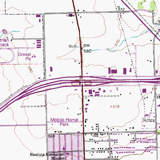Topographic Map of Interchange 609, TX