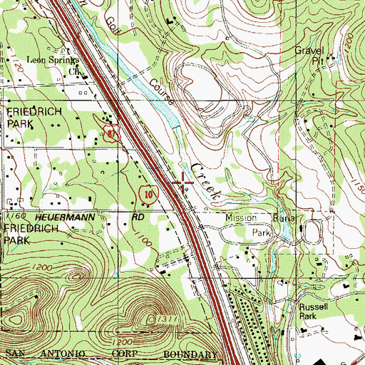 Topographic Map of Bridgewood Wastewater Treatment Plant, TX
