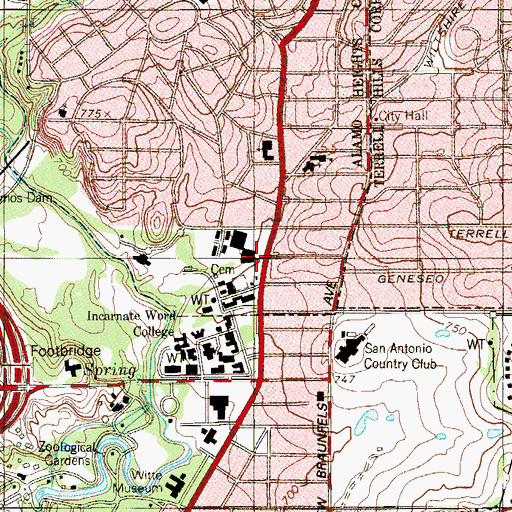 Topographic Map of Incarnate Word Retirement Community, TX