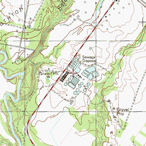Topographic Map of Salado Creek Water Resources Complex, TX