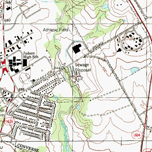 Topographic Map of Salatrillo Creek Wastewater Treatment Plant, TX
