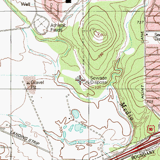 Topographic Map of San Antonio Water System Facility, TX