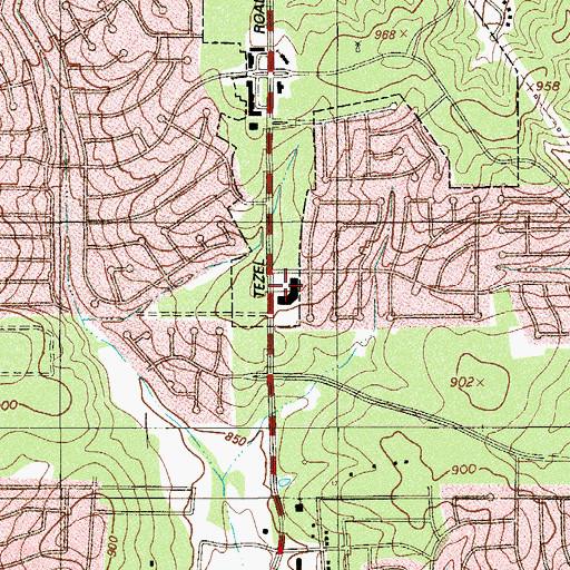 Topographic Map of Sterling Oaks Shopping Center, TX