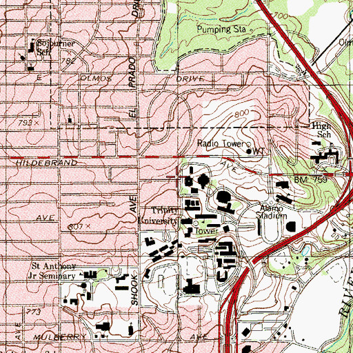 Topographic Map of Chapman-Cowles Fountain and Sculpture, TX