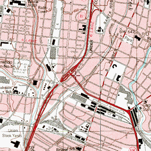 Topographic Map of Arsenal Post Office, TX