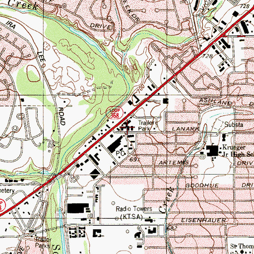 Topographic Map of Iglesia de Dios, TX