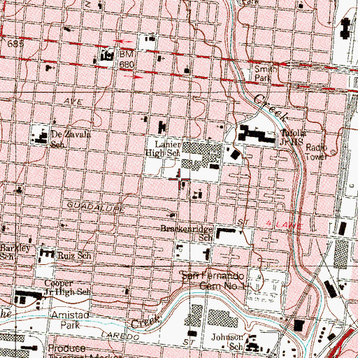Topographic Map of Iglesia de Dios Centro Cristo Stiano, TX