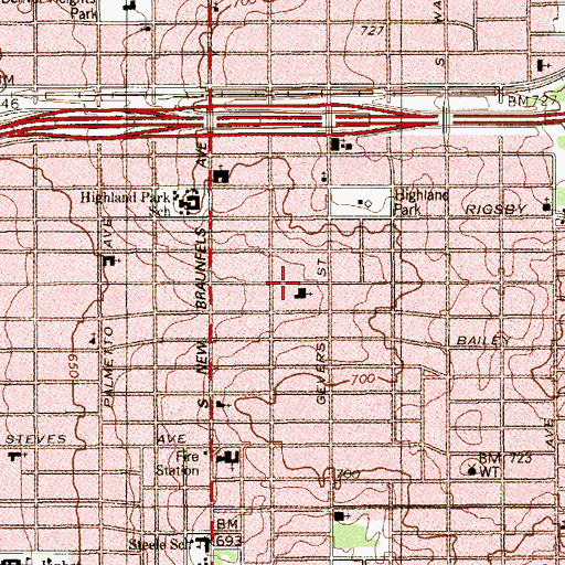 Topographic Map of Iglesia De La Fe, TX