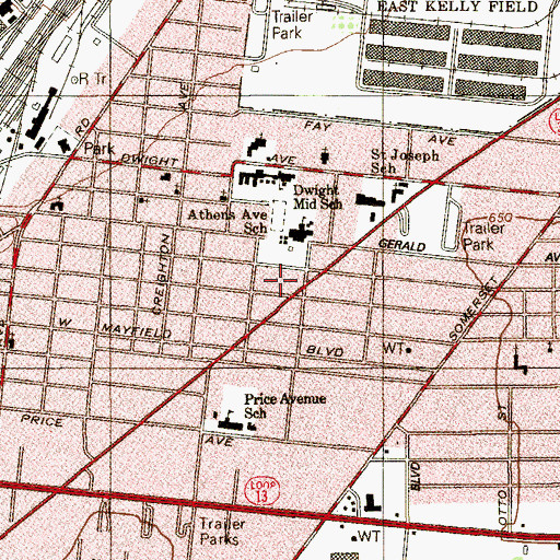 Topographic Map of Iglesia El Calvario, TX