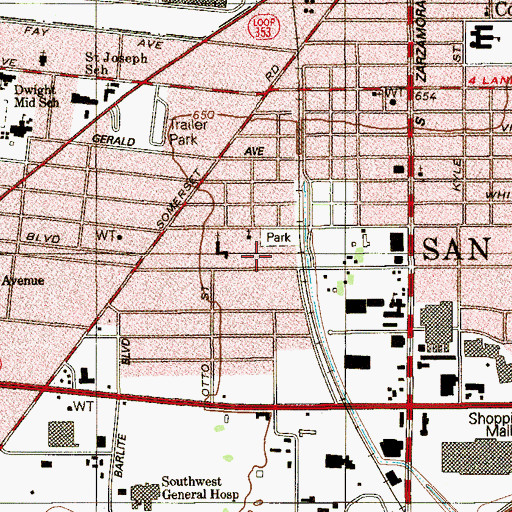 Topographic Map of Iglesia Evangelica Christiana Espritual, TX
