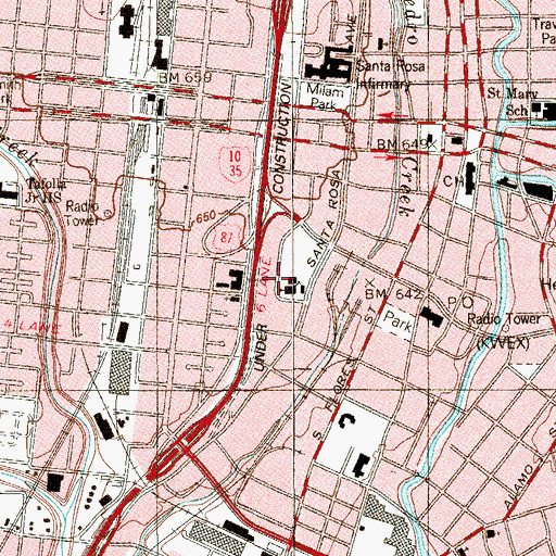 Topographic Map of Immaculate Heart of Mary Church, TX