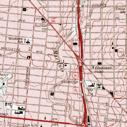 Topographic Map of Inglesia Central Del Nazareno, TX