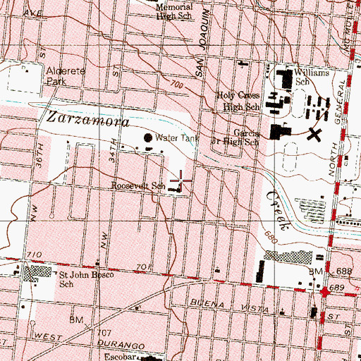 Topographic Map of Jesus is the Door, TX